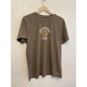 Life is‎ Good Grateful Dad Short Sleeve Tshirt Medium Brown Cotton Crewneck